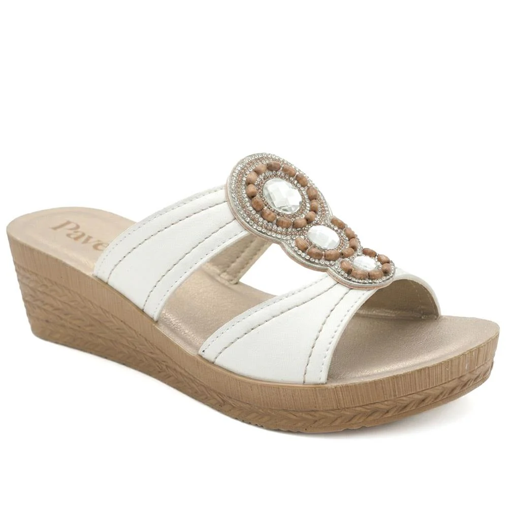 Jewelled Wedge Heel Mule Sandals - INB43000 / 329 127 - Image 2