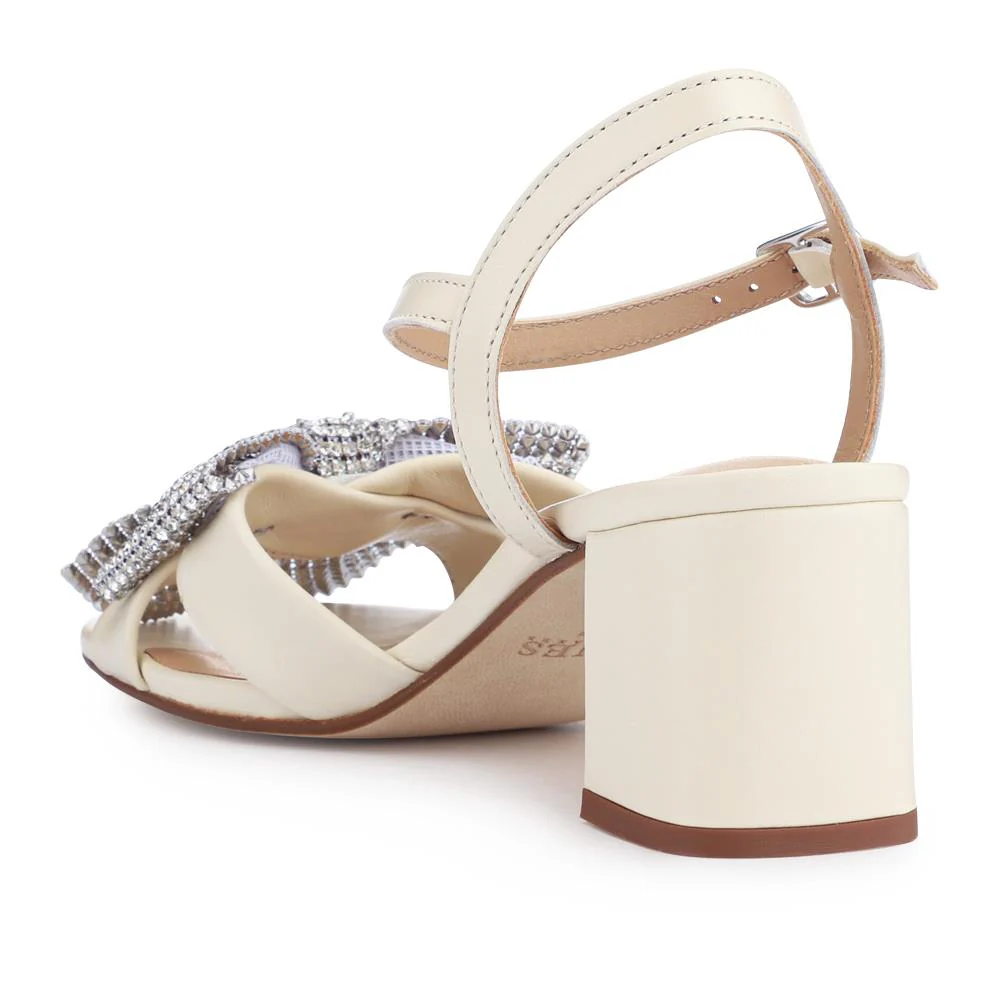 Juliana Smart Buckled Leather Sandals - JULIANA / 328 216 - Cream - Image 3