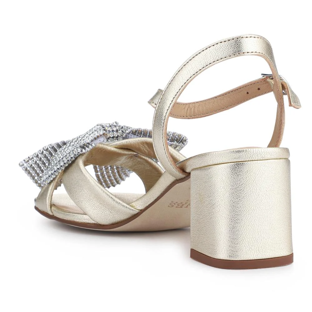 Juliana Smart Buckled Leather Sandals - JULIANA / 328 216 - Soft Gold - Image 3