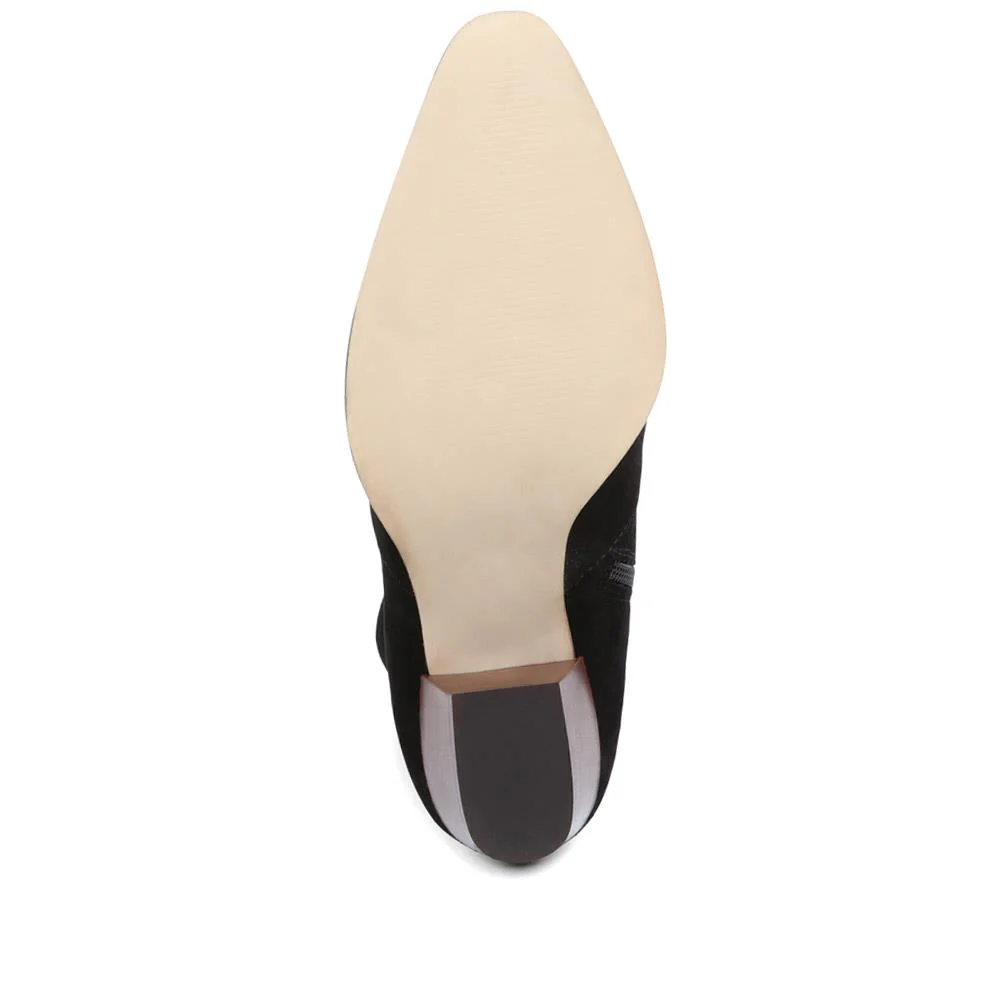 Kallie Suede Heeled Ankle Boots - KALLIE / 323 637 - Black - Image 4