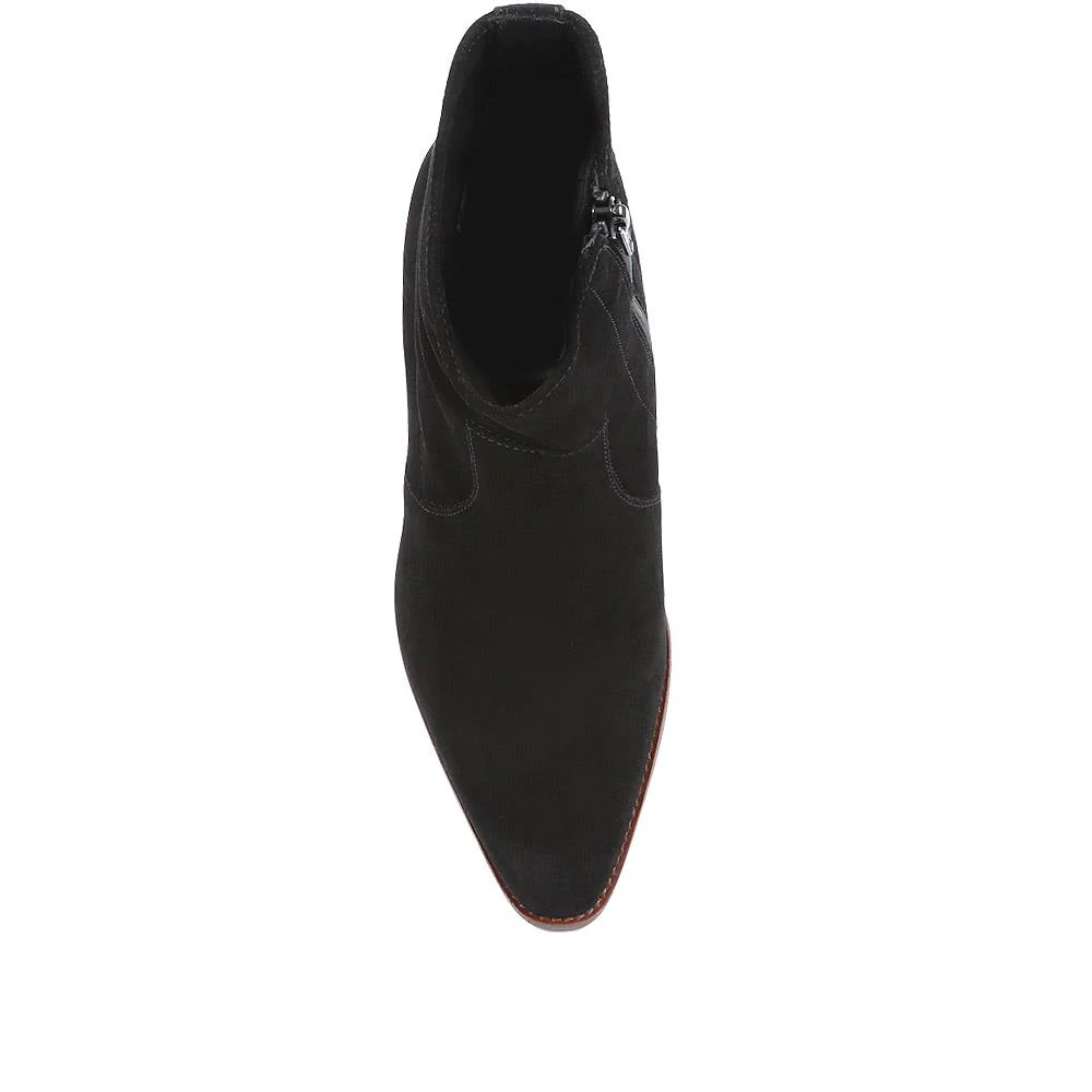 Kallie Suede Heeled Ankle Boots - KALLIE / 323 637 - Black - Image 5