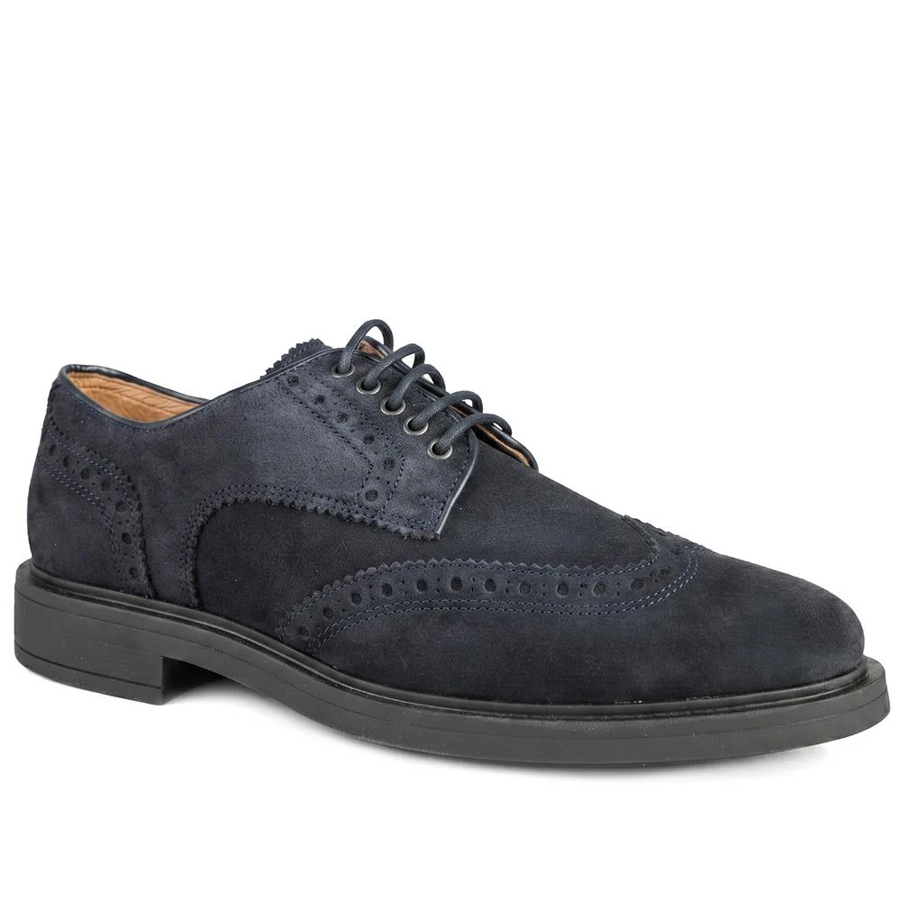Karkor Leather Brogue Shoes - KARKOR / 330 218 - Blue Suede