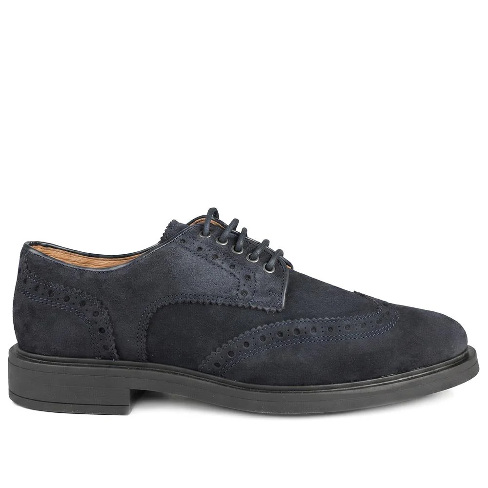 Karkor Leather Brogue Shoes - KARKOR / 330 218 - Blue Suede - Image 3
