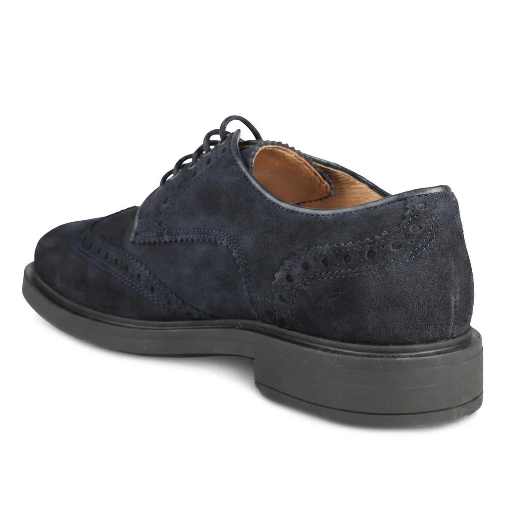 Karkor Leather Brogue Shoes - KARKOR / 330 218 - Blue Suede - Image 4