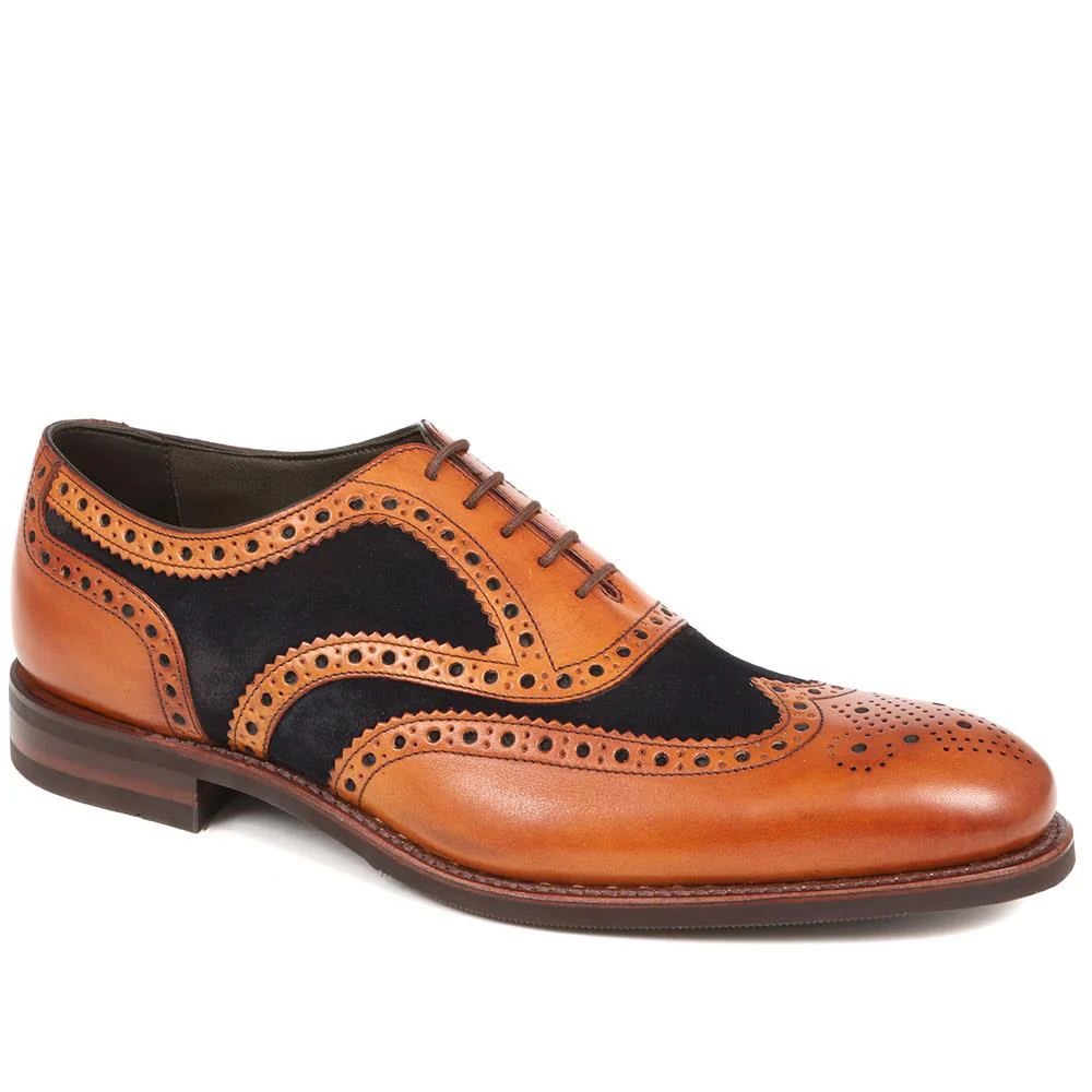 Kerridge Wide Fit Leather Oxford Brogues - LOA29507 / 316 966 - Tan-Navy
