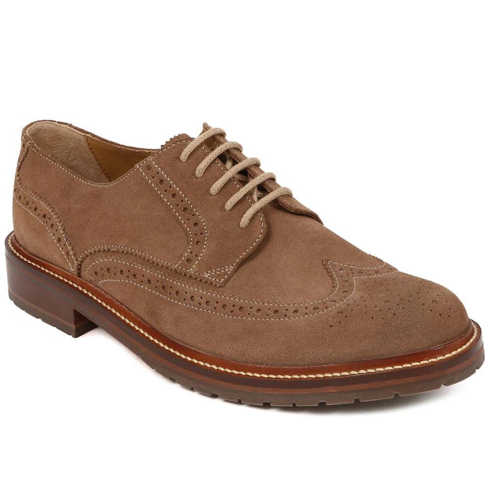 Kingsbay Men's Leather Brogues - KINGSBAY / 320 142 - Taupe