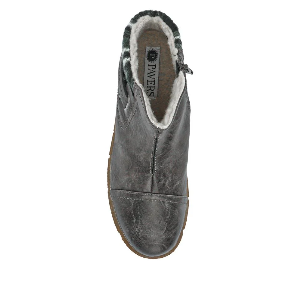 Knitted Cuff Ankle Boots - WBINS32013 / 318 882 - Grey - Image 4