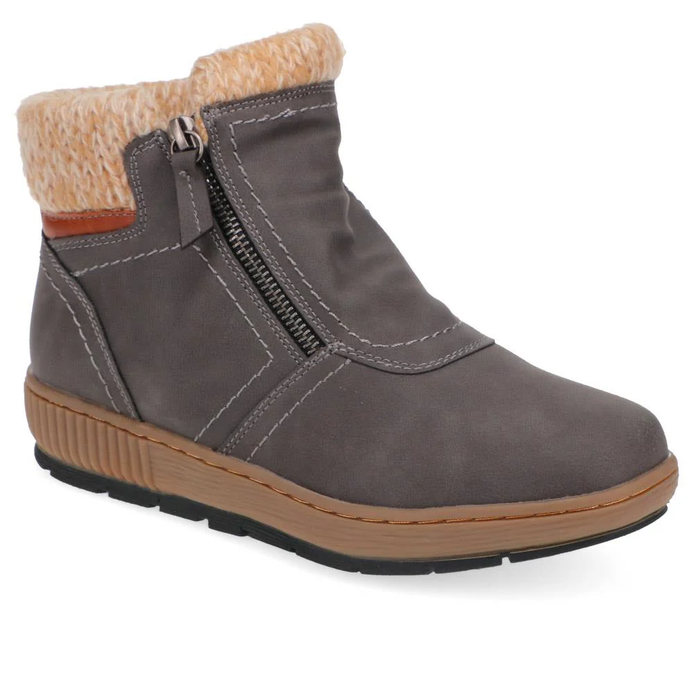 Knitted Cuff Ankle Boots - WBINS36025 / 322 459 - Image 2
