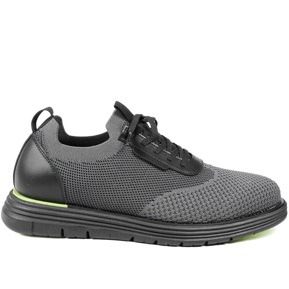 Knitted-Upper Lace-Up Shoes - XINGH41000 / 327 533 - Black - Image 2