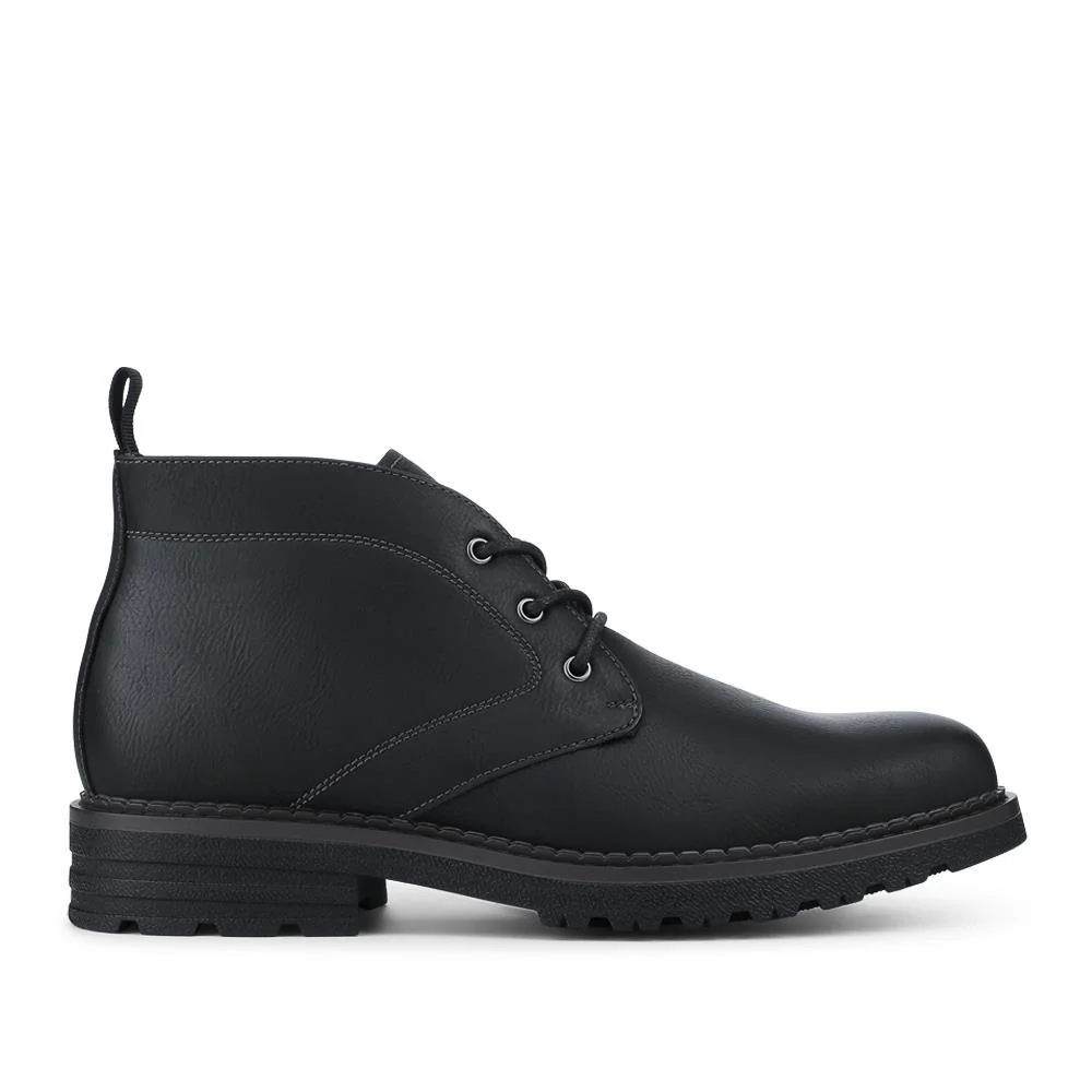 Lace Up Casual Block Heel Chukka Boots - XINGH42005 / 328 164 - Black - Image 2