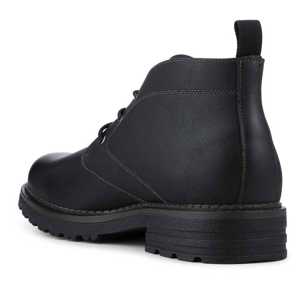Lace Up Casual Block Heel Chukka Boots - XINGH42005 / 328 164 - Black - Image 3