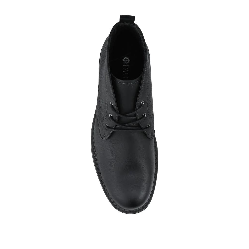 Lace Up Casual Block Heel Chukka Boots - XINGH42005 / 328 164 - Black - Image 4