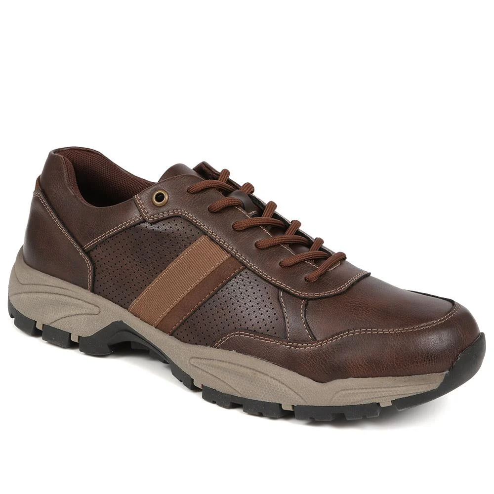 Lace-Up Casual Shoes - WBINS40061 / 325 753 - Dark Brown