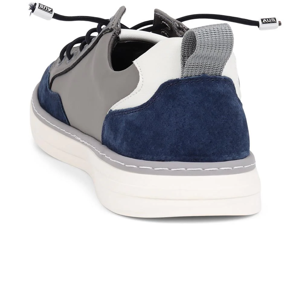 Lace-Up Casual Trainers - JIAHU39003 / 324 994 - Navy-Grey - Image 3