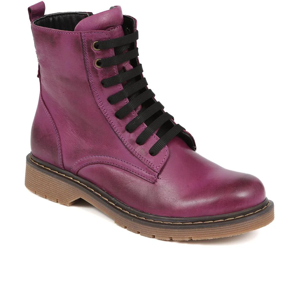 Lace-Up Leather Boots - BELYNR40001 / 326 190 - Image 4