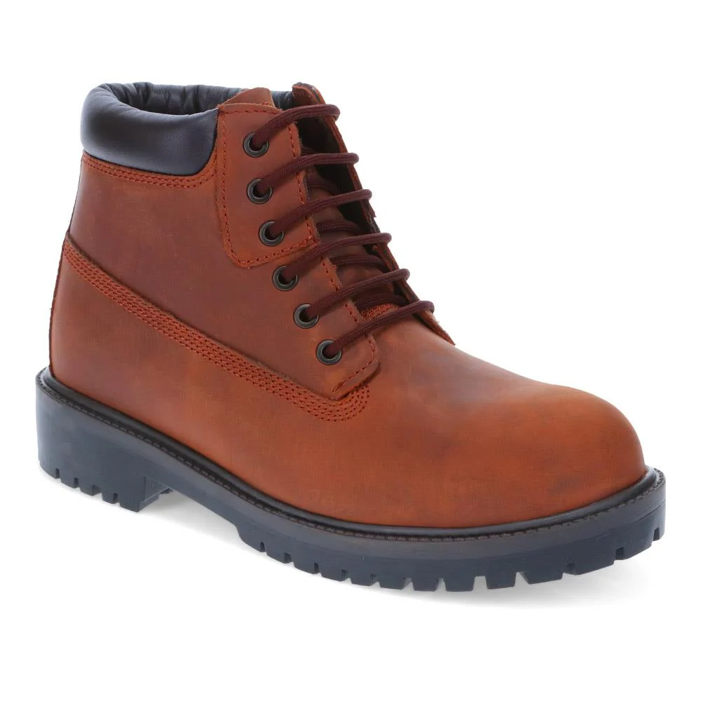 Lace-Up Leather Boots - SHAFI40003 / 326 133 - Rust