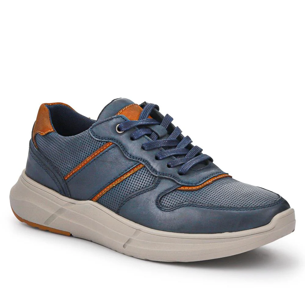 Lace-Up Leather Trainers - RISI41002 / 326 952 - Navy