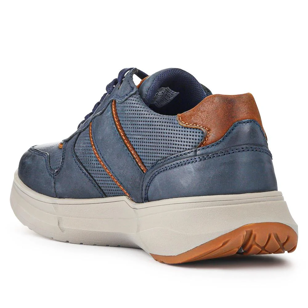 Lace-Up Leather Trainers - RISI41002 / 326 952 - Navy - Image 3