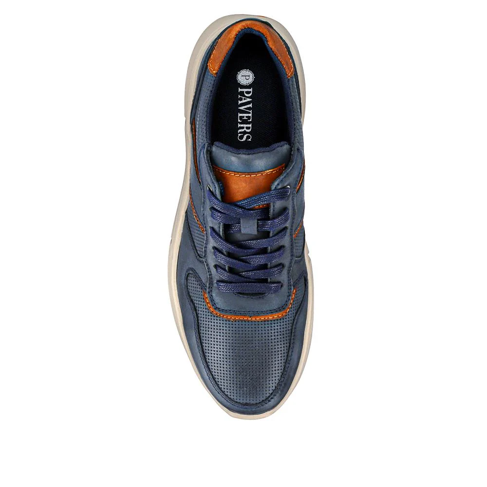 Lace-Up Leather Trainers - RISI41002 / 326 952 - Navy - Image 4