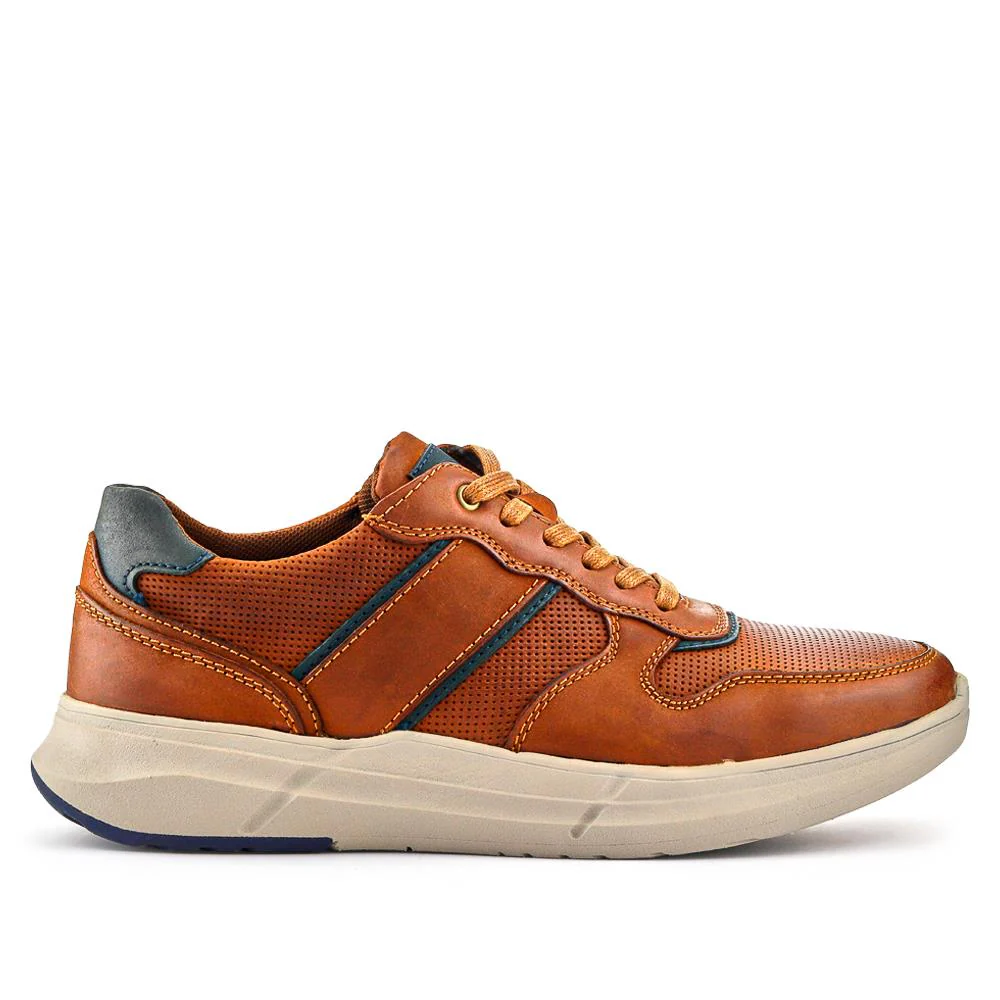 Lace-Up Leather Trainers - RISI41002 / 326 952 - Tan - Image 2