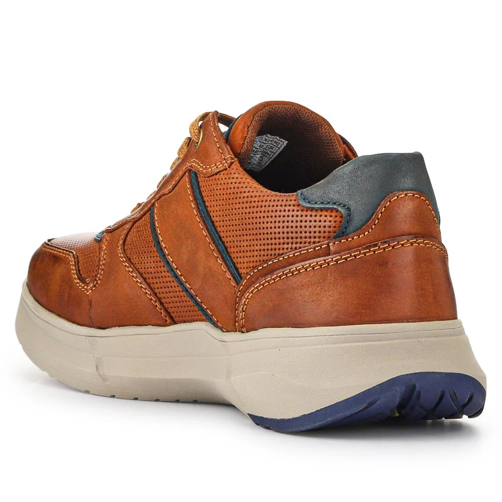 Lace-Up Leather Trainers - RISI41002 / 326 952 - Tan - Image 3