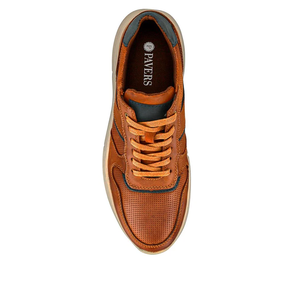 Lace-Up Leather Trainers - RISI41002 / 326 952 - Tan - Image 4