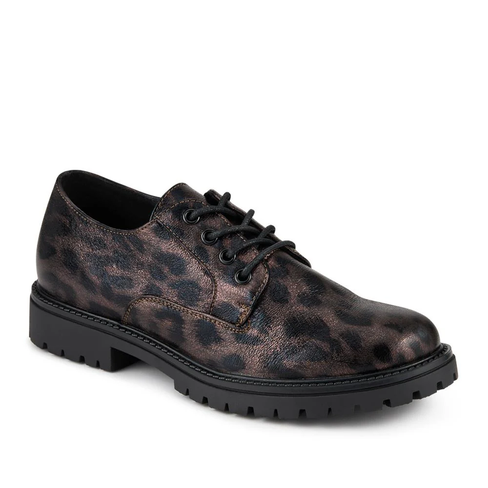 Lace-Up Smart Shoes - BELWBINS42052 / 327 916 - Brown Leopard