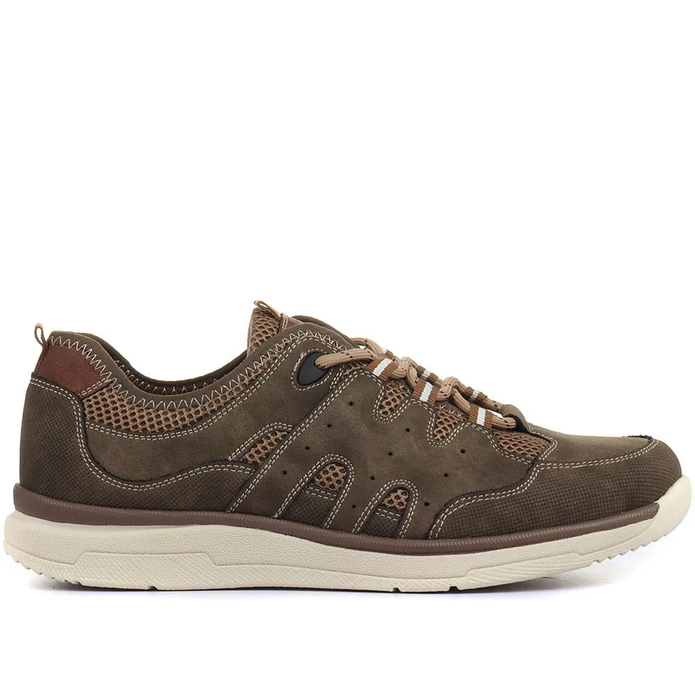 Lace -Up Trainers for Men - WBINS33017 / 319 502 - Taupe - Image 2