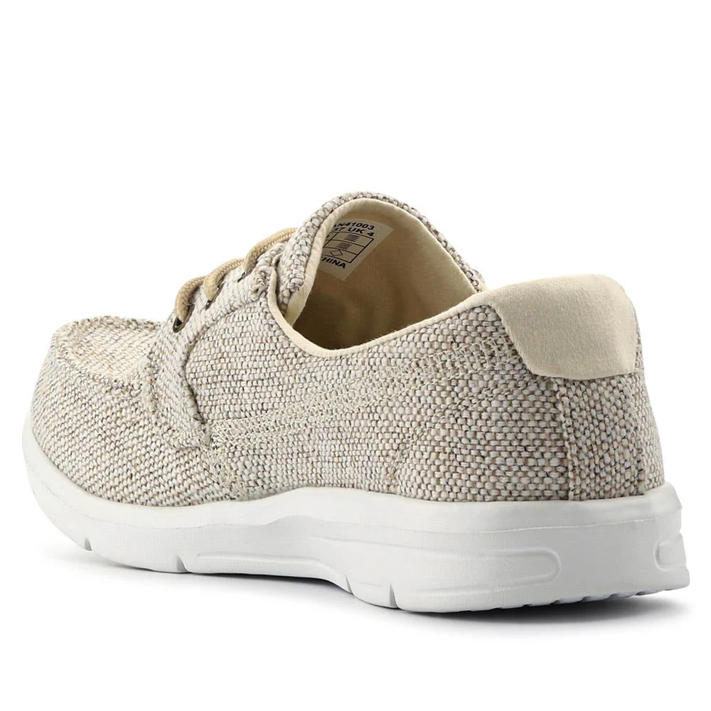 Ladies' Lace-Up Moccasins - TITAN41003 / 327 305 - Beige - Image 3