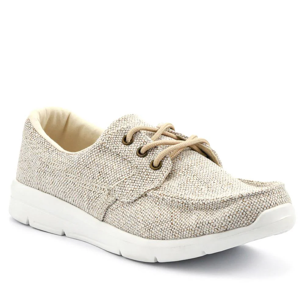 Ladies' Lace-Up Moccasins - TITAN41003 / 327 305 - Beige