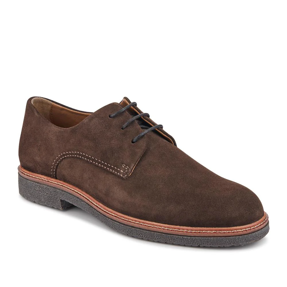 Lance Suede Leather Casual Lace Up Shoes - LANCE / 328 072 - Dark Brown Suede