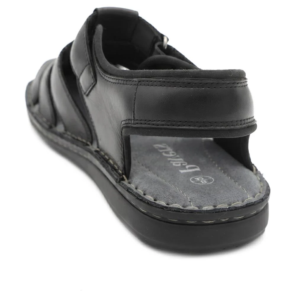 Leather Adjustable Fasten Fisherman Sandals - FBFOO43000 / 329 500 - Black - Image 3