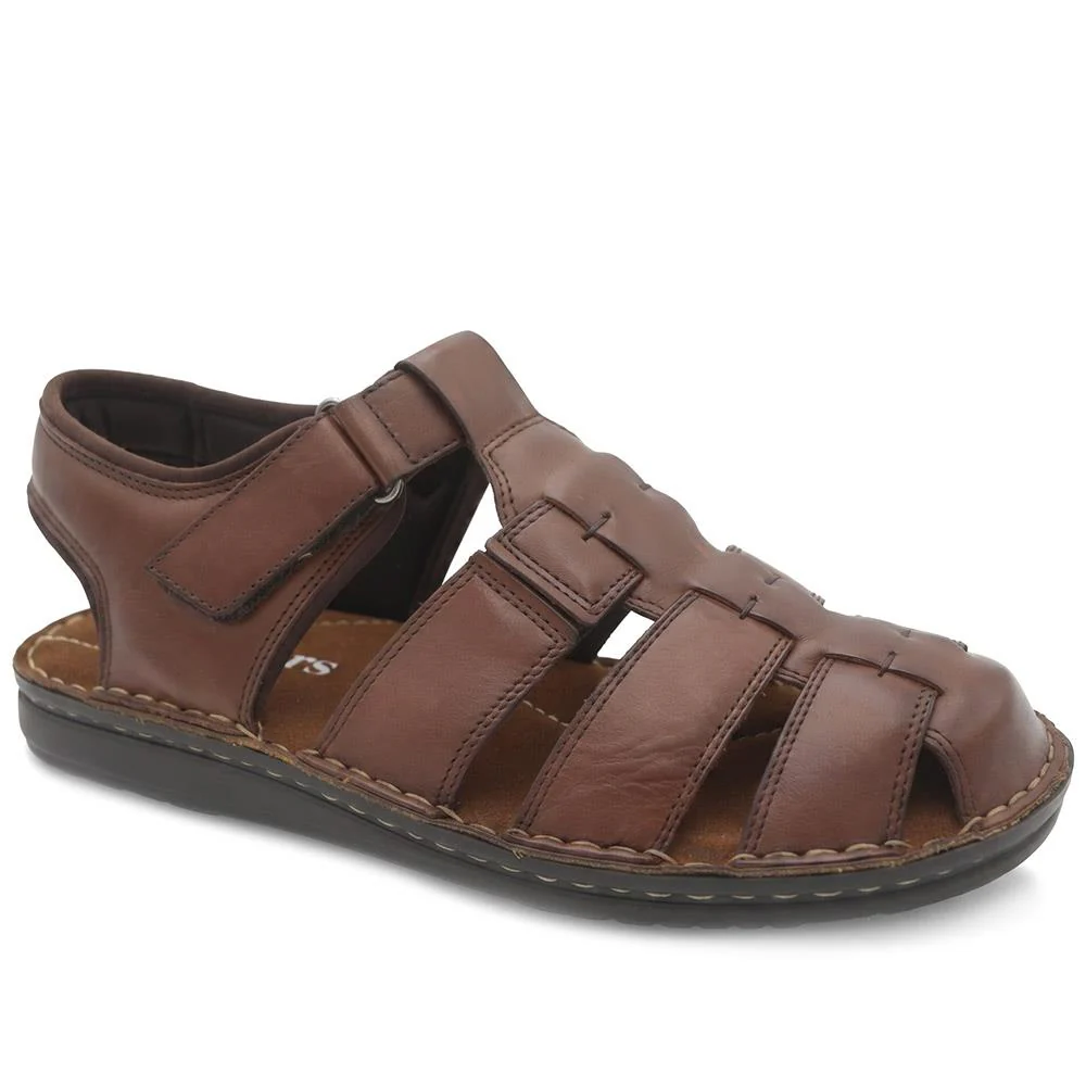 Leather Adjustable Fasten Fisherman Sandals - FBFOO43000 / 329 500