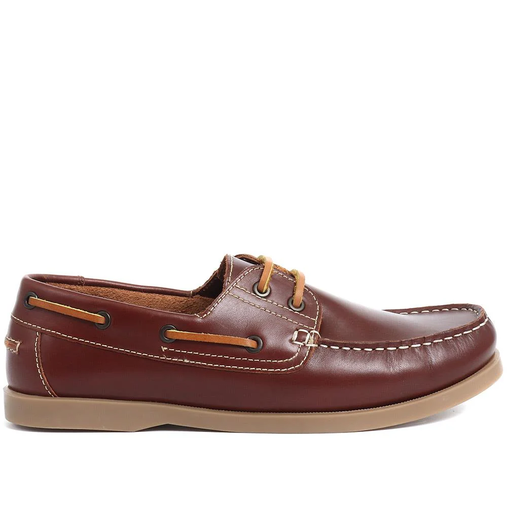 Leather Boat Shoes - SHAFI37009 / 323 614 - Brown - Image 2