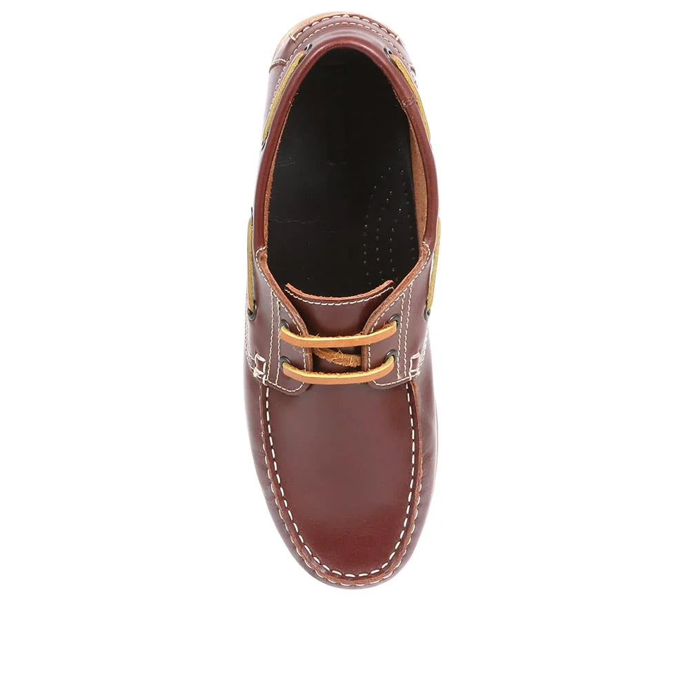 Leather Boat Shoes - SHAFI37009 / 323 614 - Brown - Image 4
