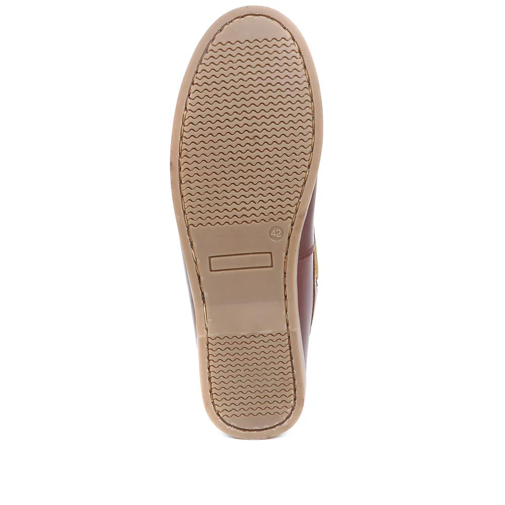 Leather Boat Shoes - SHAFI37009 / 323 614 - Brown - Image 6
