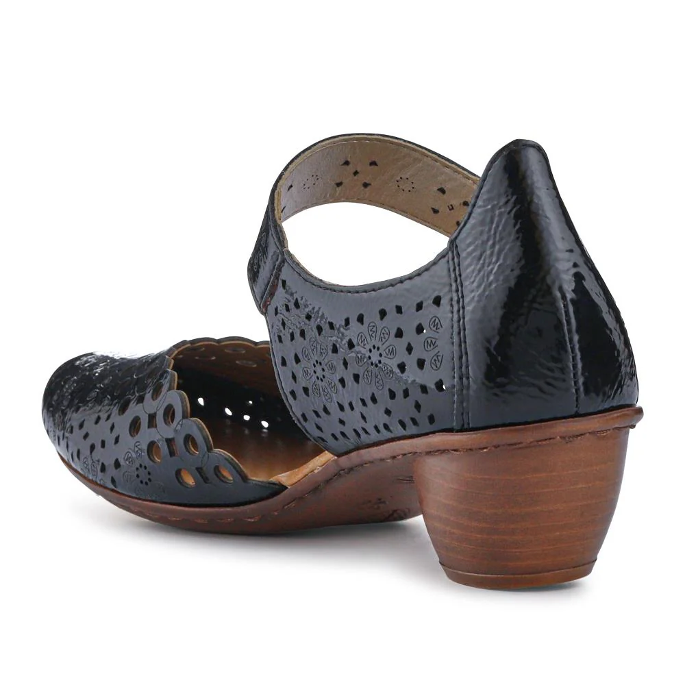 Leather Cuban-Heeled Mary Janes - RKR41536 / 327 286 - Black - Image 3