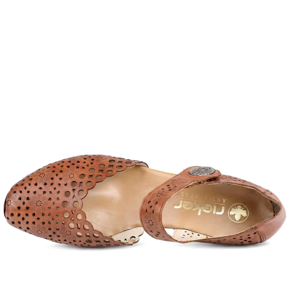 Leather Cuban-Heeled Mary Janes - RKR41536 / 327 286 - Tan - Image 4