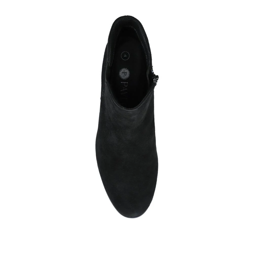 Leather Elasticated Heeled Ankle Boots - FBFOO42002 / 328 516 - Black Suede - Image 4