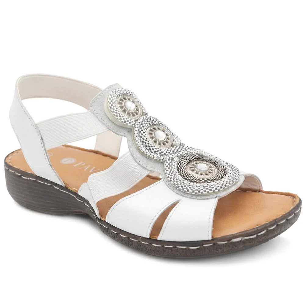Leather Elasticated Sandals - LUCK41000 / 327 425