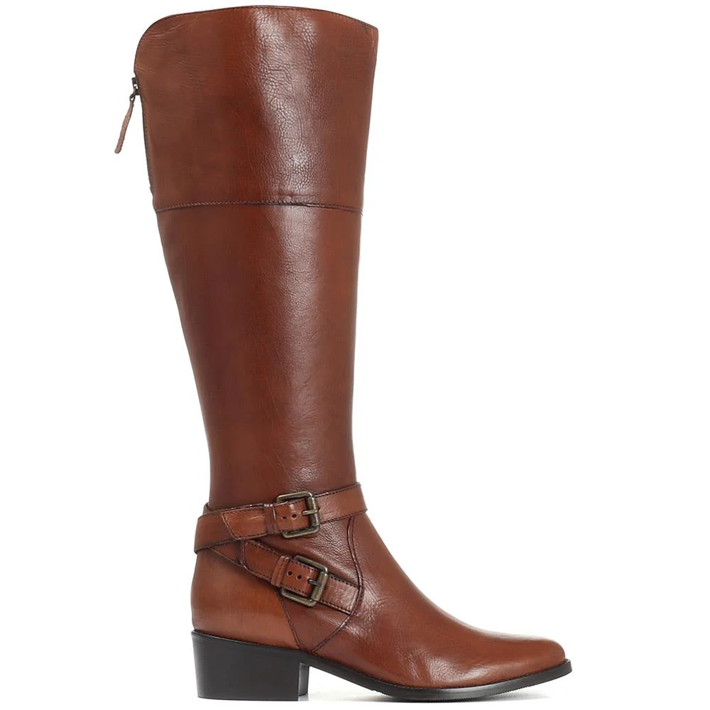 Leather Knee Boots - CARM28507 / 313 432 - Tan - Image 2