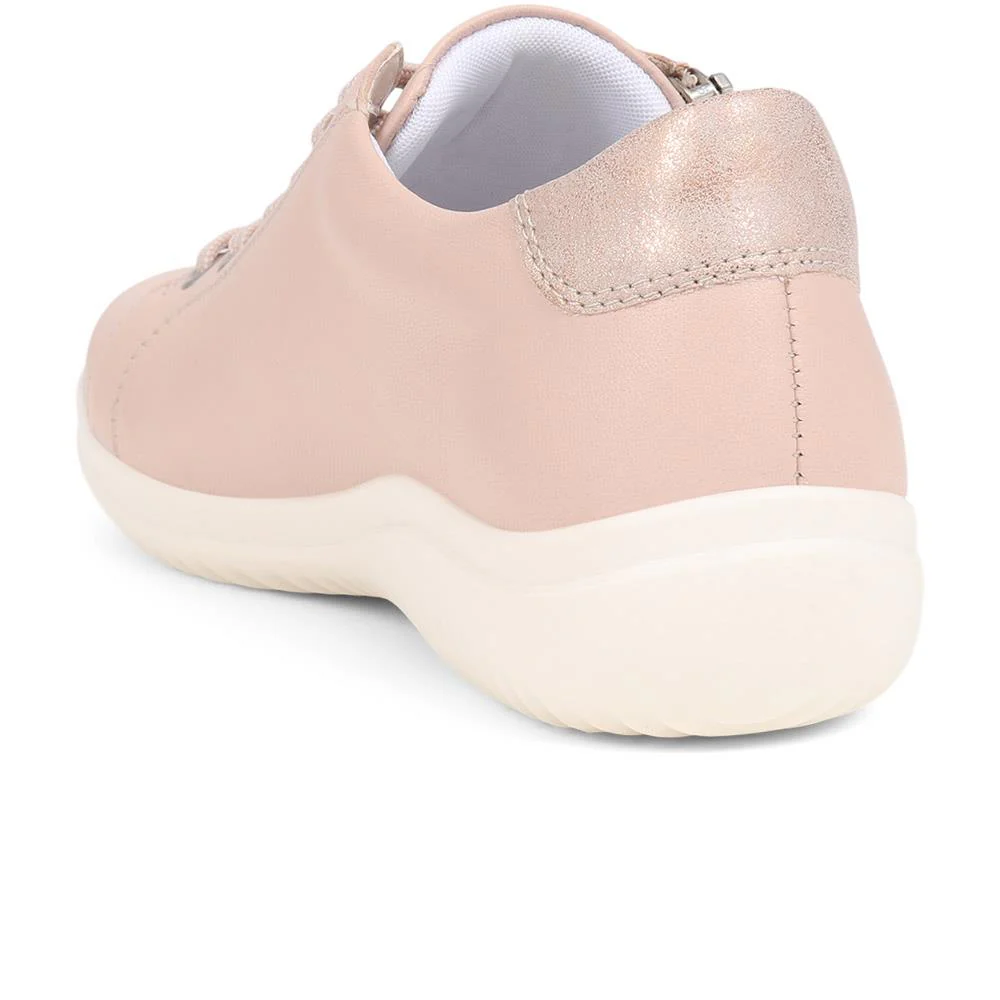 Leather Lace-Up Trainers - DRS39505 / 325 415 - Pink - Image 3