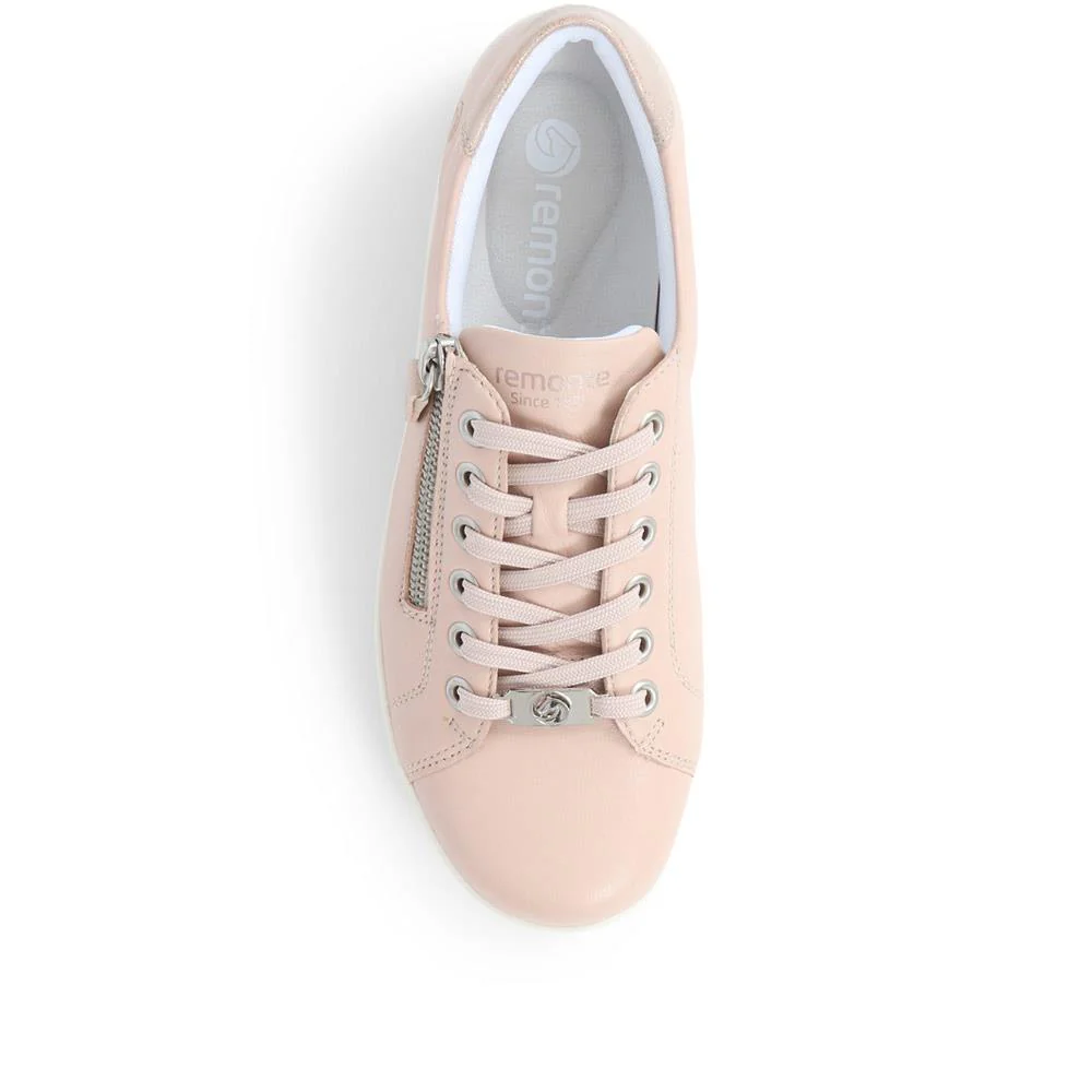 Leather Lace-Up Trainers - DRS39505 / 325 415 - Pink - Image 5
