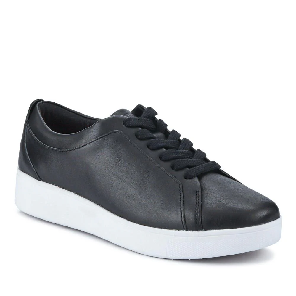 Leather Lace-Up Trainers - FITF41505 / 327 059 - Black