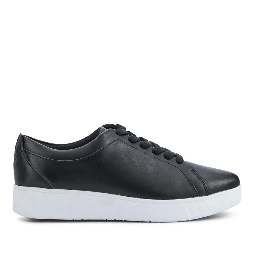 Leather Lace-Up Trainers - FITF41505 / 327 059 - Black - Image 2