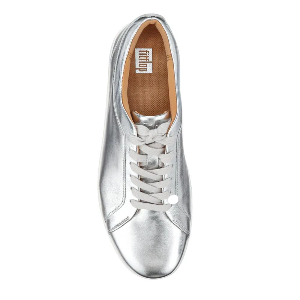 Leather Lace-Up Trainers - FITF41505 / 327 059 - Silver - Image 4