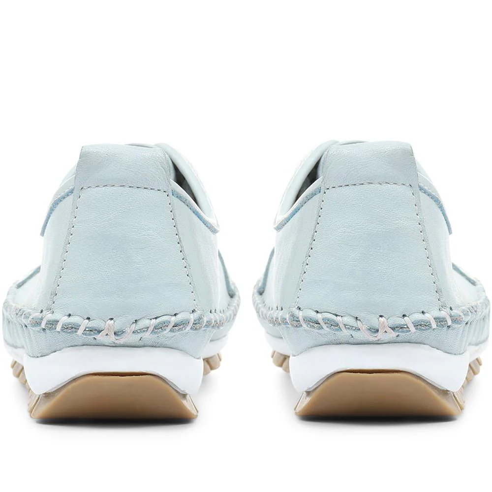 Leather Lace-Up Trainers - SIMIN31003 / 317 969 - Baby Blue - Image 3