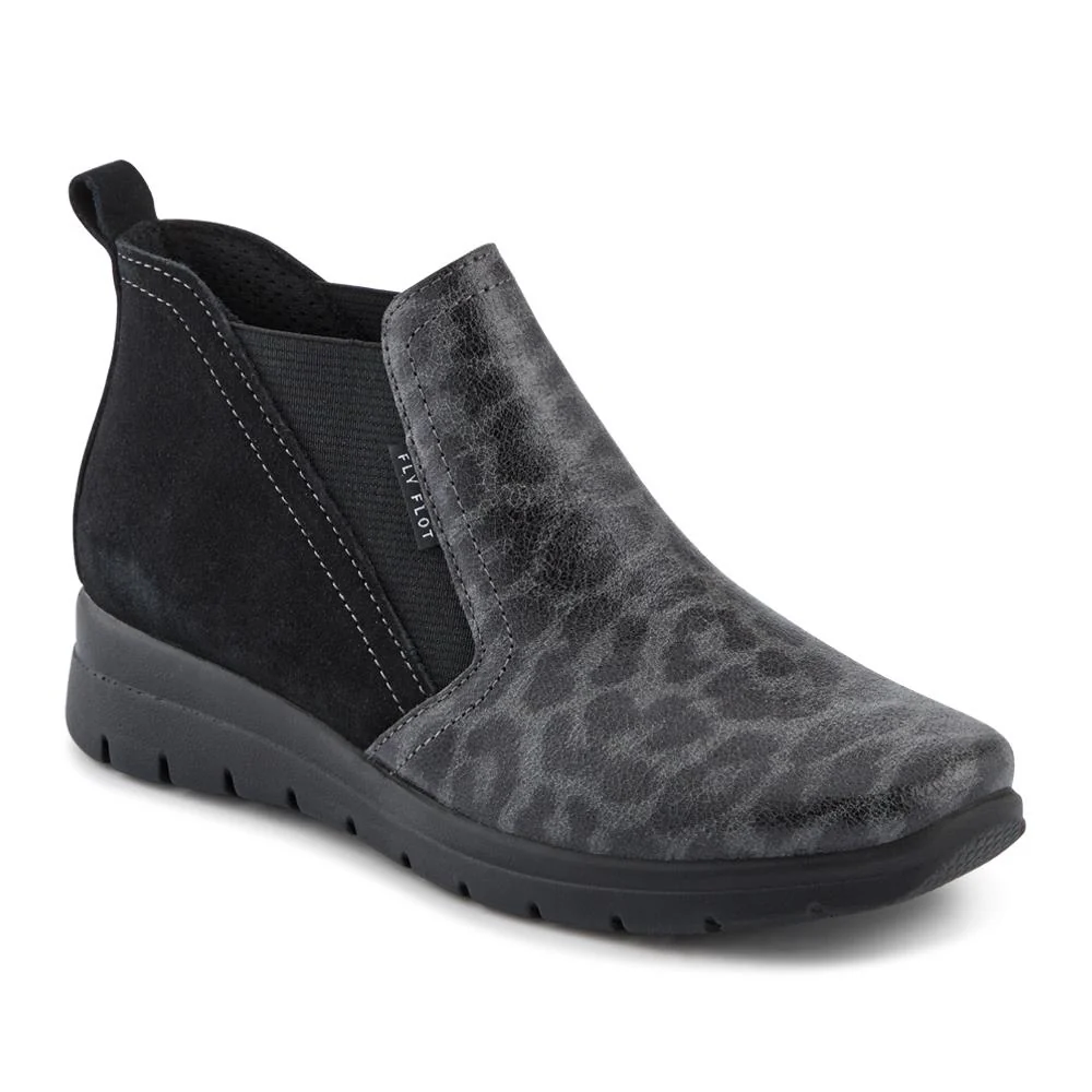 Fly Flot Leather Slip On Boots - FLY42009 / 327 680 - Black Leopard