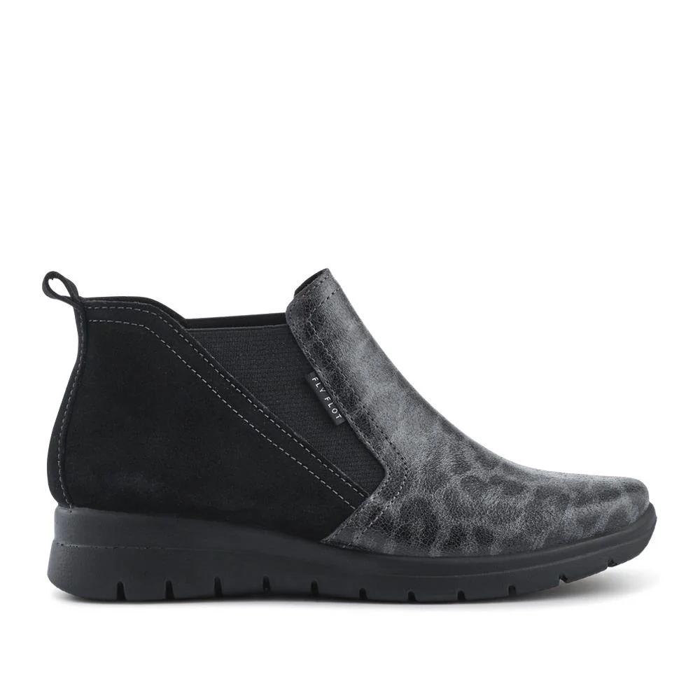 Fly Flot Leather Slip On Boots - FLY42009 / 327 680 - Black Leopard - Image 2
