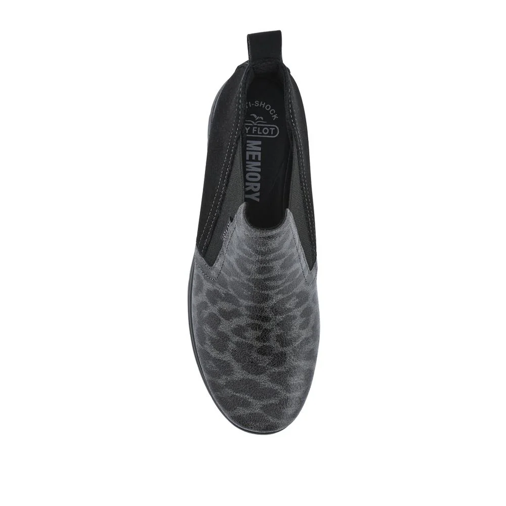Fly Flot Leather Slip On Boots - FLY42009 / 327 680 - Black Leopard - Image 4